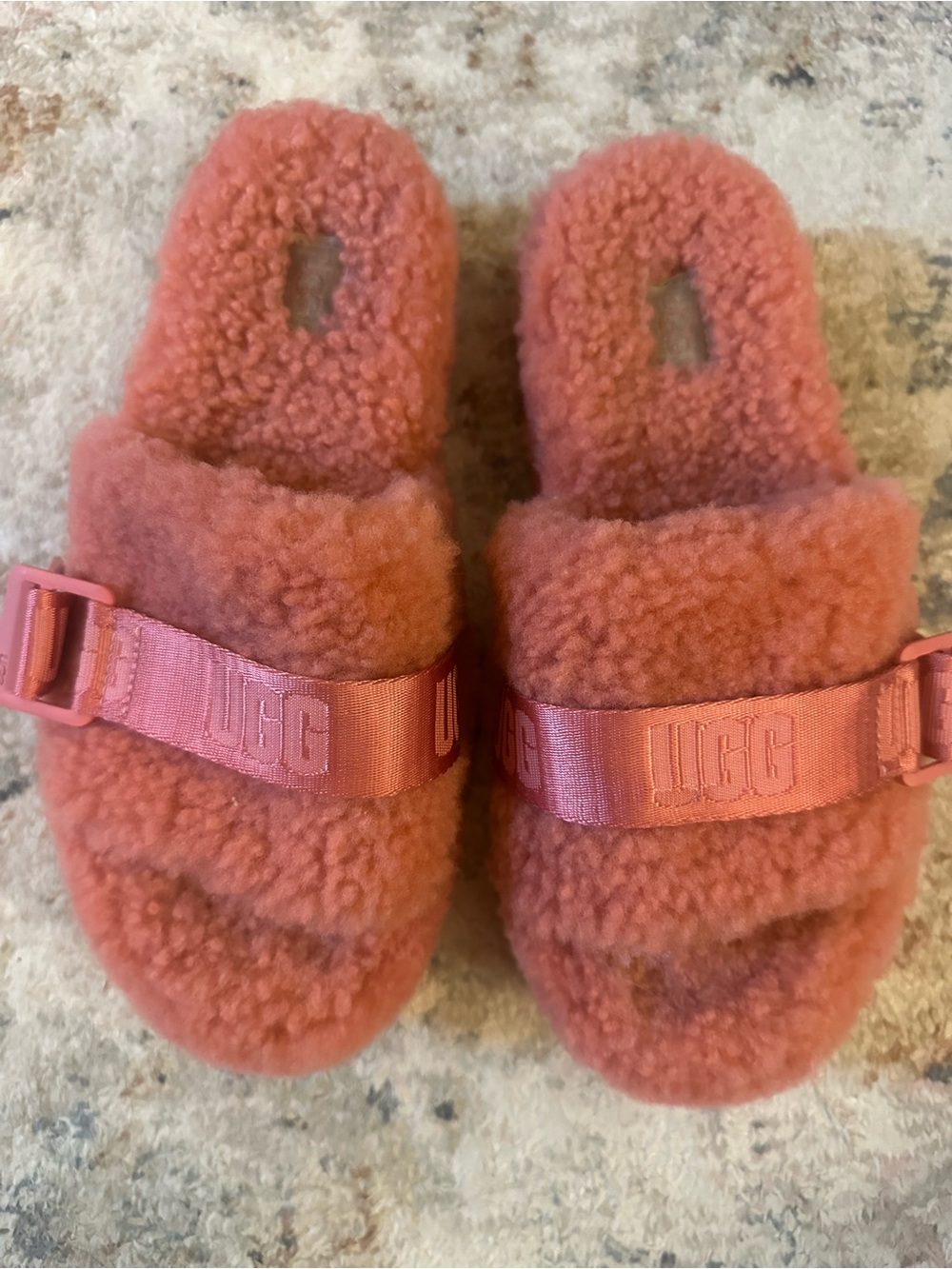 UGG Pink Fluff Yeah Shearling Slides 8